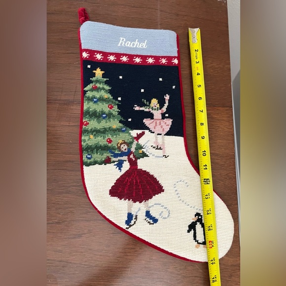 LANDS END “Rachel” needlework Christmas stocking EUC Like New! - Picture 3 of 4